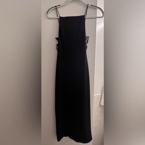 Alice + Olivia Black Midi Polyester Dress, Size 0